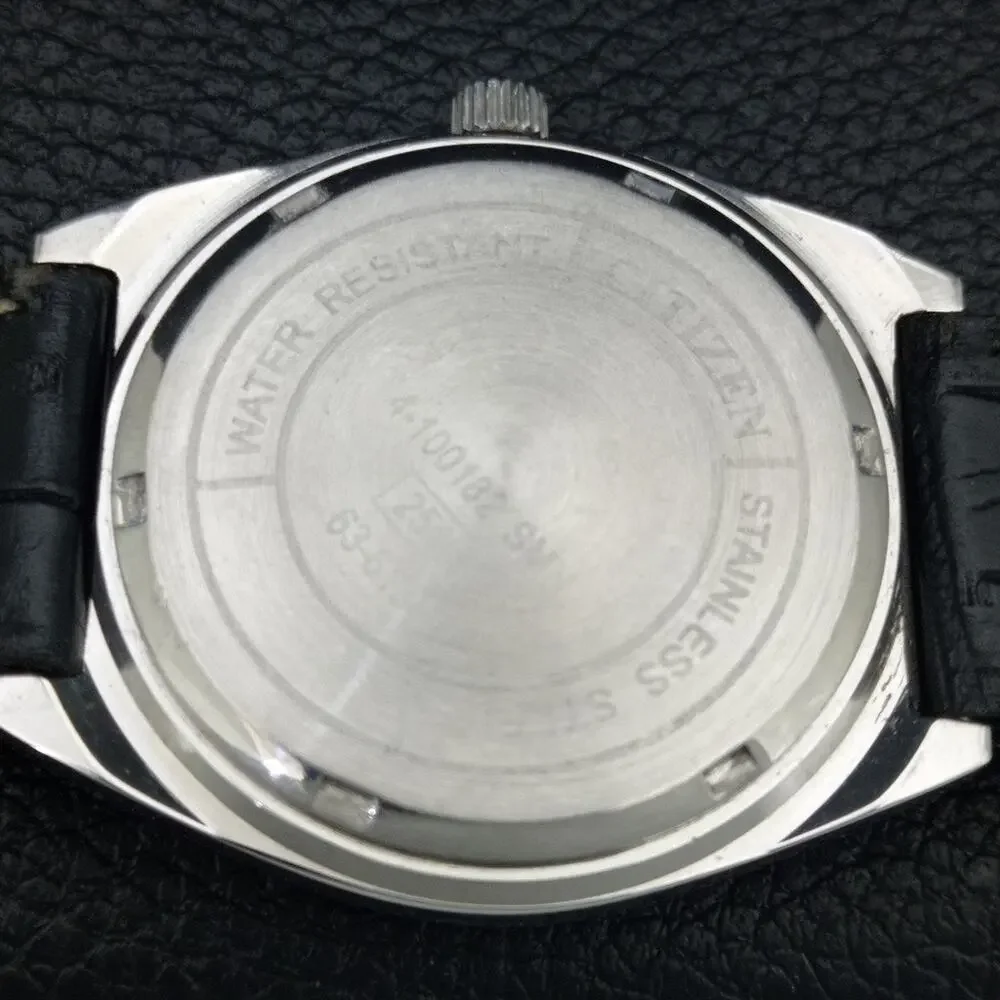 Vintage 1984 Citizen Manual Wound Mens Silver Watch & Silver Accents